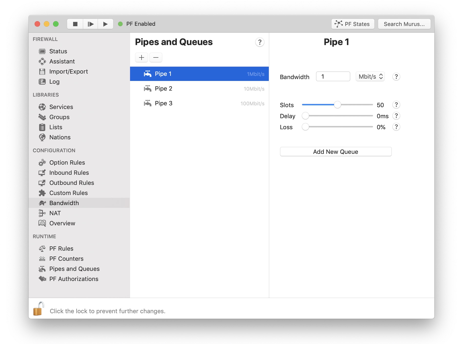 Dummynet Bandwidth Management